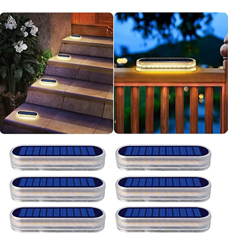 Detarzinled 6pack Solar Deck Lights Outdoor Waterproof Led, 