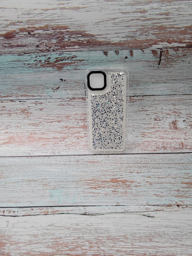 Funda De Brillo De Fantasia Para Samsung A04 Negro Plateado