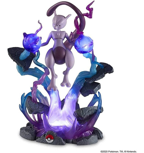 Boneco Colecionável Figura De Luxo Pokémon Mewtwo Luz 33cm