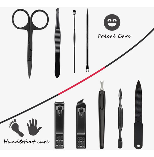 Manicure Set 9 En 1 Acero Inoxidable, Cortadoras De Uñas Sic