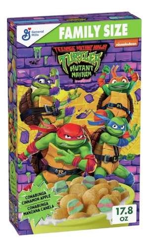 Cereal De Maíz Con Malvaviscos Y Canela Tortugas Ninja 504g