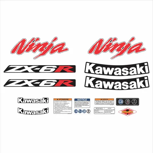 Kit Adesivo Emblema Kawasaki Ninja Zx-6r 2009 / 2011 Preta