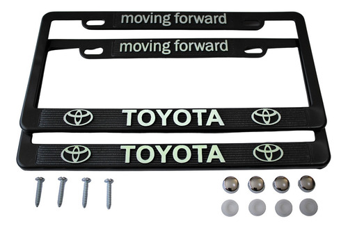 Porta Placas Toyota Reflejante Cubre Pijas Kit