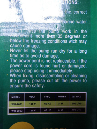 Generador De Olas Oceanaqua Wm2002 P/acuarios De 50-100l Msi