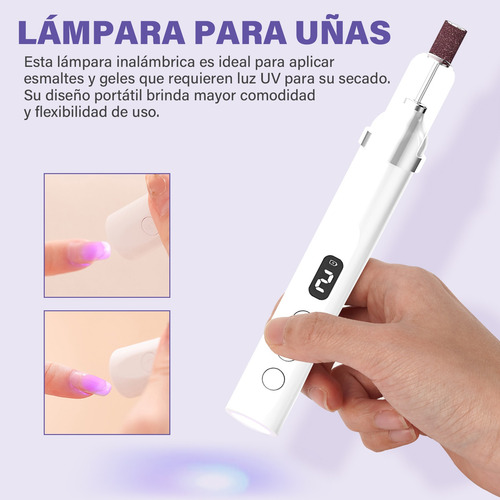 Lámparas Uv Saviland Pulidor Esmeril Uñas 2 In 1 Portátil