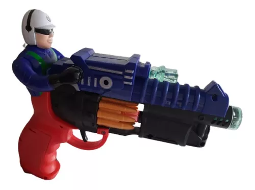 Pistola Brinquedo Mira Lanterna Som E Silenciador - Corre Que Ta Baratinho