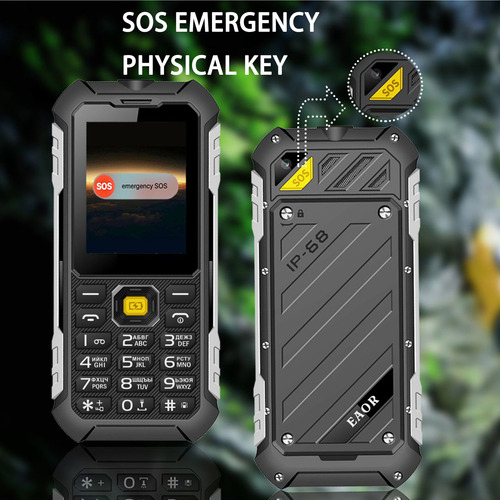 Basic Cell Phone Dual Sim Dual Standby32mb/32ram 2.4 Display Three-proof Mobile Phone With Flashlight,4500mah Large Battery, Reverse Charging