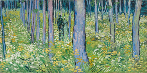 Lienzo Canvas Arte Bosque Dos Figuras Vincent Van Gogh 45x90