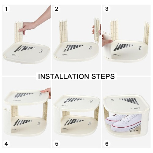 Zapatero Estrecho De 6 Niveles Apilable Estante Vertical