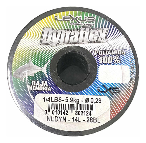 Nylon Para Pesca Lexus Dynaflex 1/4lbs 0,28mm 5,9kg Amarillo