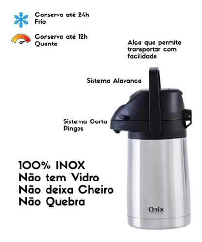 Imagem 4 de 4 de Garrafa Térmica De Inox Premium 1,3 Litros Paramount