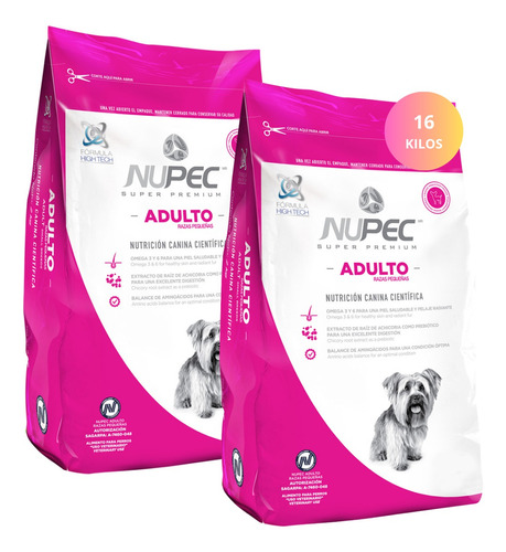 Combo 2 Costales Nupec Adulto Razas Pequeñas 8kg Croquetas