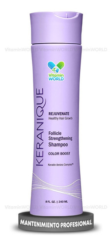 Keranique Shampoo Pro Color Boost 240 Ml Para Cabello Teñido Contiene tecnología True Tone Protege el color, prevenir la decoloración Fortalece y evita anti-secado. Enriquecida con queratina.
