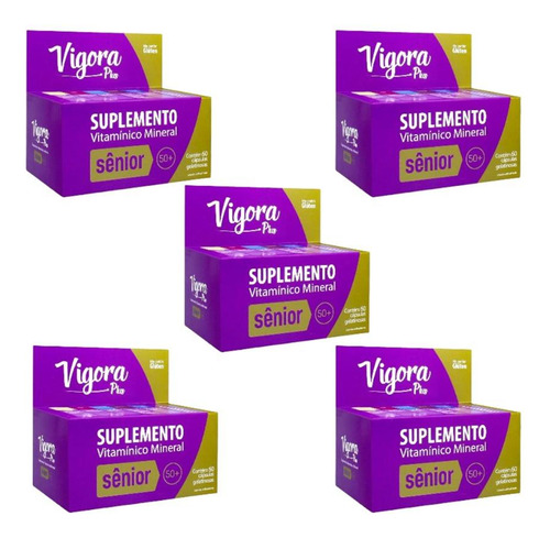 Kit Vigora Plus Sênior 50+ Com 5 Uni De 60 Cápsulas Cada
