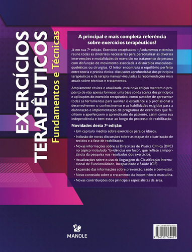 Ejercicios terapéuticos: fundamentos y técnicas, de Kisner, Carolyn. Editorial Editora Manole LTDA, tapa blanda en portugués, 2021