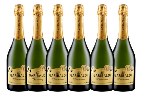 Espumante Brut Garibaldi Chardonnay - Caixa Com 6 (750ml)Garibaldi 2023 adega Garibaldi 750 ml pacote x 6 u