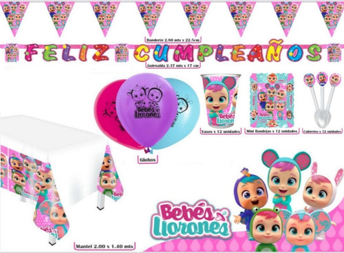 Kit Infantil Decoración Fiesta - Bebés Llorones X12 Invitad