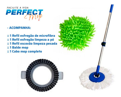 Imagem 3 de 5 de Balde Perfect Mop Pro 360 Inox C/3 Refis