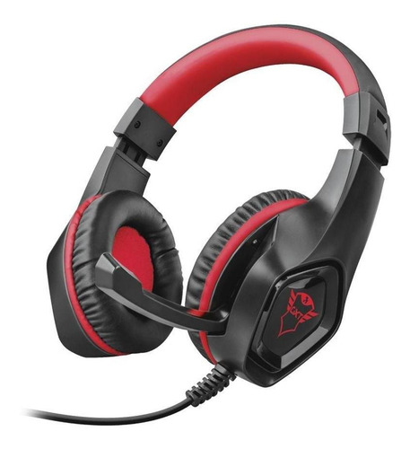 Headset Gamer Trust Gxt Rana Preto E Vermelho Com Fio Switch