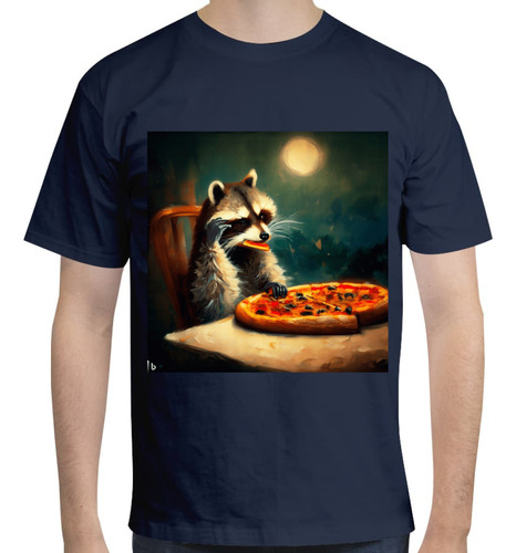 Playera De Mapache Comiendo Pizza