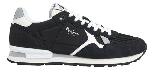 Tenis Pepe Jeans Hombre Brit Man Heritage Negro - Blanco