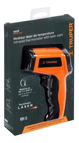Medidor Infrarrojo De Temperatura De -50°c A 500°c, Truper