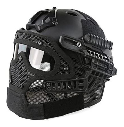 Casco Armadura Tactico M4 Gotcha Airsoft Hl20pj Malla Metal