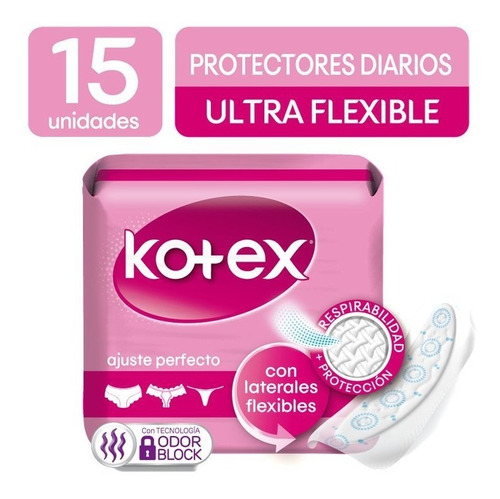 Protectores Higienicos Kotex Ultra Flexible 15 Unidades