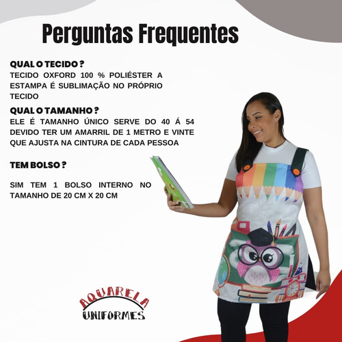 Avental Para Professoras De Educação Infantil - Escolas