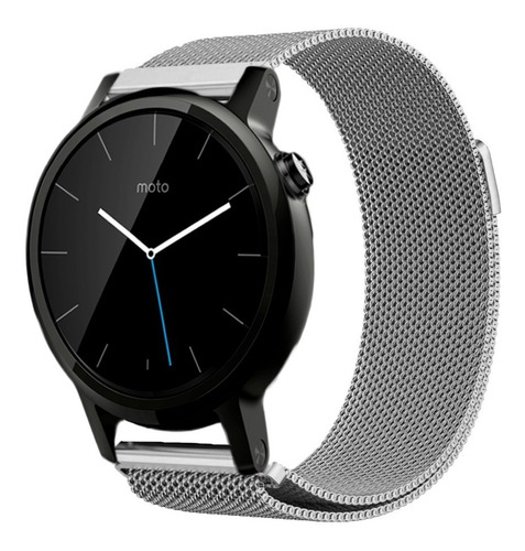 Correa Malla Milanese Para Moto 360 2da Gen 42mm (16 Mm)