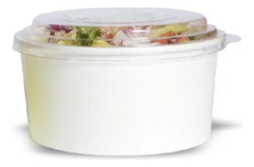 Ensaladera Circular De Cartón Grande C/tapa Pp 25 Pzs