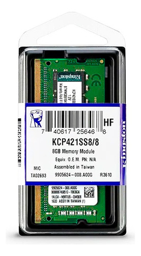 Memoria Ram Kingston 8gb Ddr4 Pc4-17000 2133mh Sodimm Laptop