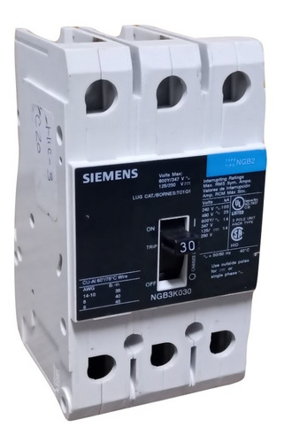 Interruptor Termomagnetico Siemens Ngb3k030 30a 3 Polo (Usado)