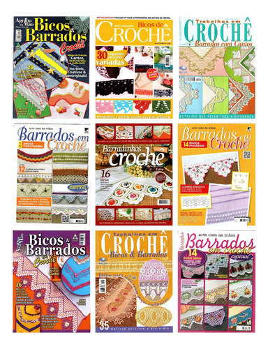 Kit 5  Revistas Bordados Crochê Bicos & Barrados  