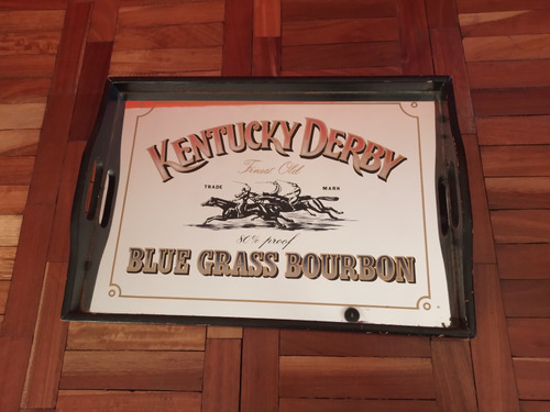 Antiguo Espejo Publicidad De Whisky Kentucky Derby Bandeja