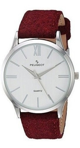 Reloj Casual De Cuarzo Y Metal Plateado Peugeot .slim Case B