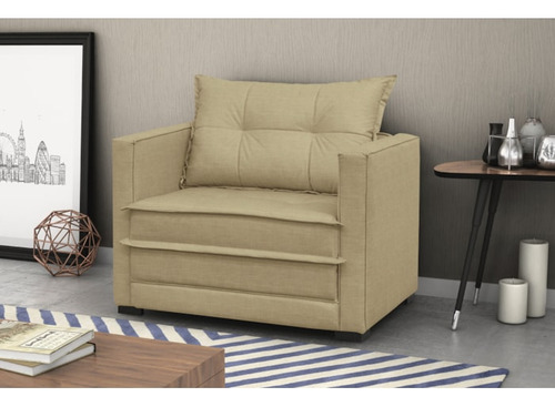 Poltrona Cama Londres Suede Bege D'monegatto