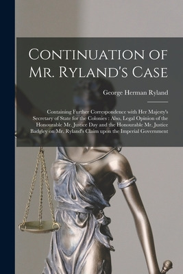 Libro Continuation Of Mr. Ryland's Case [microform]: Cont...