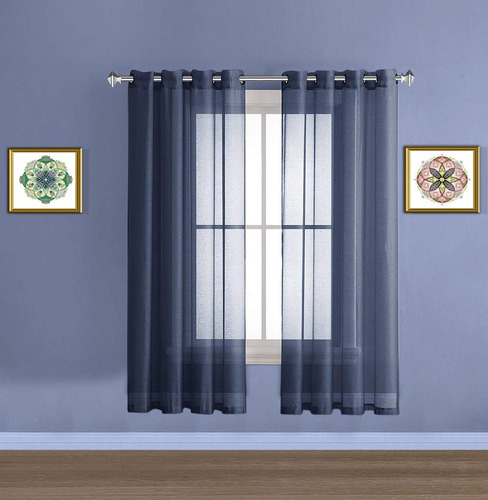 Cortinas Transparentes Con Ojales, 137cm X 213cm, 2 Paneles
