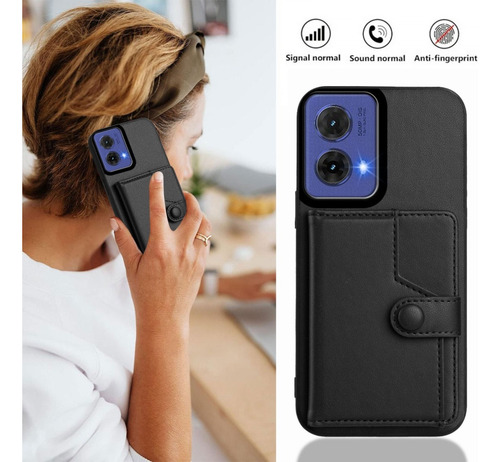 Compatible Funda Rfid Con Bolsa De Tarjetas For Motorola Edge 50 Pro P