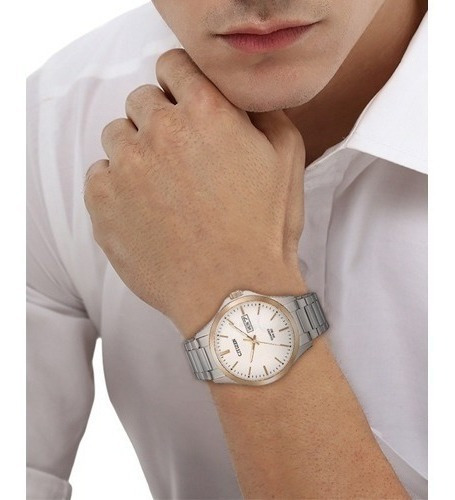 Citizen Mens Stainless Steel Quartz Bf2006-86a Color de la correa Plata Color del bisel Oro Color del fondo Blanco