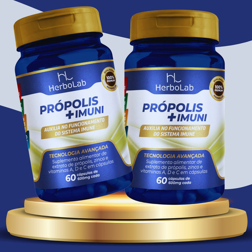 Própolis Extrato Com Zinco Vitaminas A - D - C 60 Cápsulas