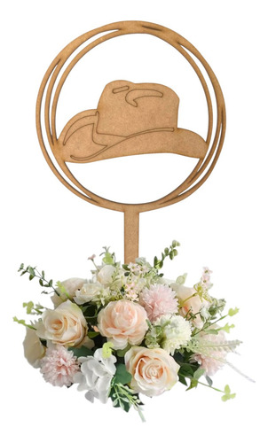 Centro De Mesa Sombrero Vaquero Xv Años Cumpleaños 12 Pz Natural