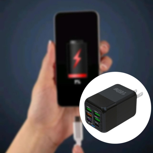 Bloque De Carga Usb C 150w Con Adaptador De Negro