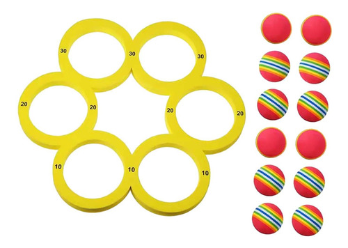 Juego De Lanzamiento Para Piscina Con Puntuación Y 12 Bolas
