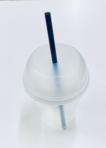 Vaso Plástico Licuado Con Tapa Para Sorbete X 100 Unid.