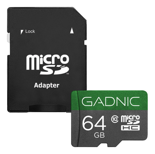 Memoria Micro Sd Gadnic 64 Gb Clase 10 Velocidad 6 Mb/s