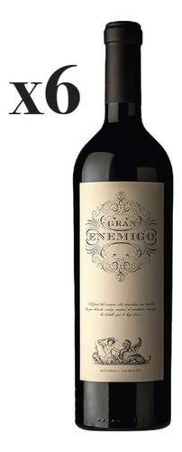 Vino Tinto El Gran Enemigo Cabernet Franc Malbec Pack X 6