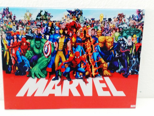 Placa Metal Heróis Marvel 27x20cm Coleção 