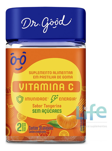 Vitamina C Tangerina 30 Gomas Imunidade - Dr Good